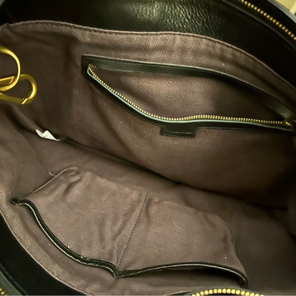 J. Crew Black Leather Tote with Strap Like New! Shoulder or Tote - Picture 3 of 10